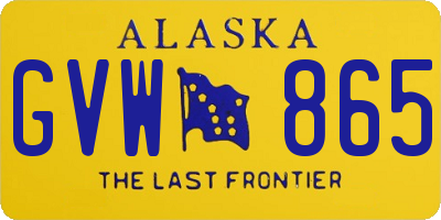 AK license plate GVW865