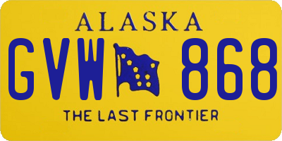 AK license plate GVW868