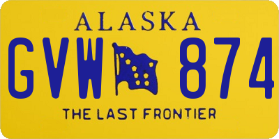 AK license plate GVW874