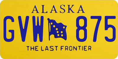 AK license plate GVW875