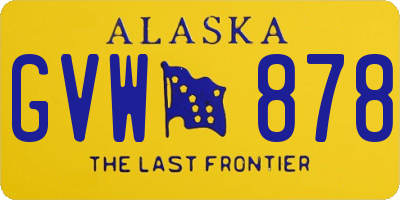 AK license plate GVW878