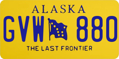 AK license plate GVW880