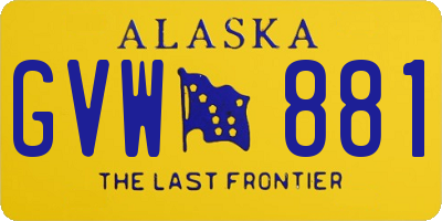 AK license plate GVW881