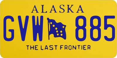 AK license plate GVW885