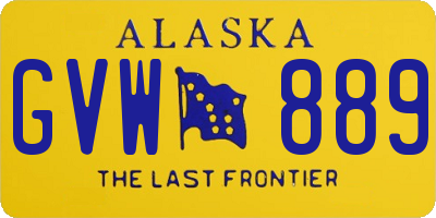 AK license plate GVW889