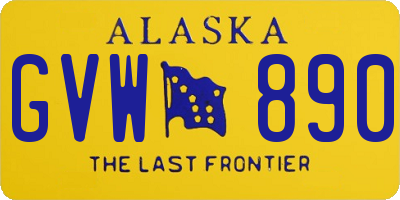 AK license plate GVW890