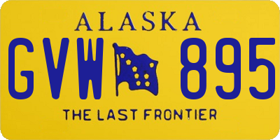 AK license plate GVW895