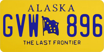 AK license plate GVW896