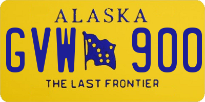 AK license plate GVW900