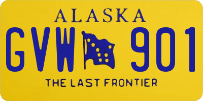 AK license plate GVW901