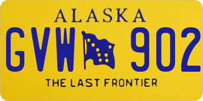 AK license plate GVW902