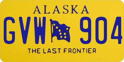 AK license plate GVW904