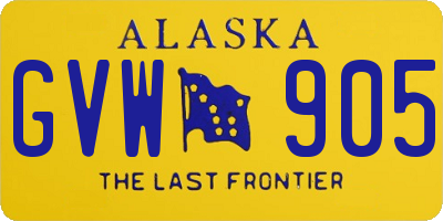 AK license plate GVW905