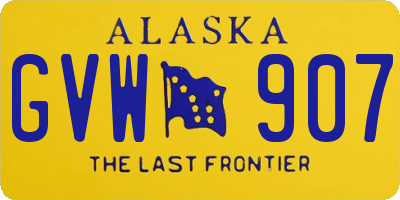 AK license plate GVW907