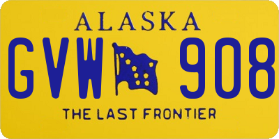 AK license plate GVW908