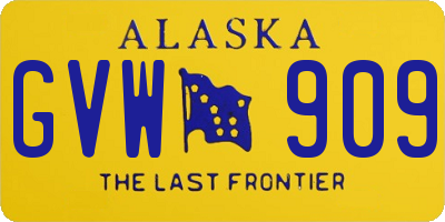 AK license plate GVW909