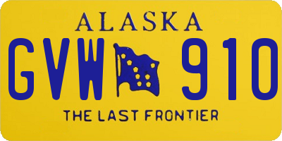 AK license plate GVW910