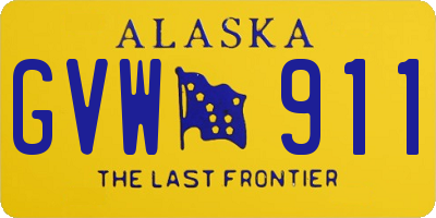 AK license plate GVW911