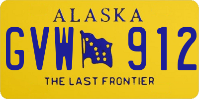 AK license plate GVW912