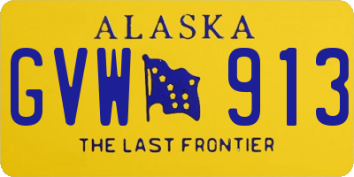 AK license plate GVW913