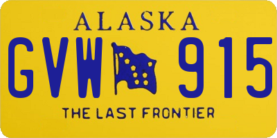 AK license plate GVW915