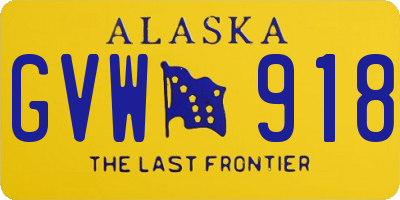 AK license plate GVW918