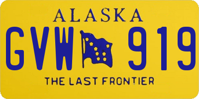 AK license plate GVW919