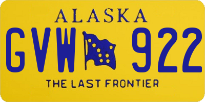 AK license plate GVW922