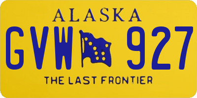 AK license plate GVW927