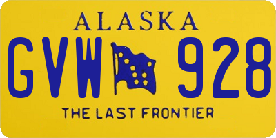 AK license plate GVW928