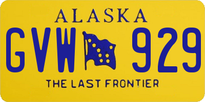 AK license plate GVW929