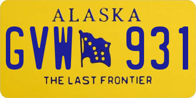 AK license plate GVW931