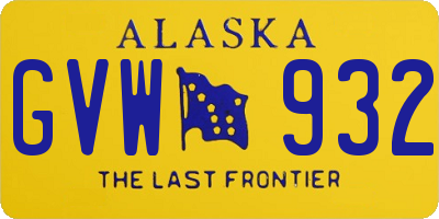 AK license plate GVW932