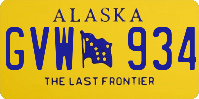 AK license plate GVW934