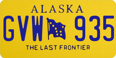 AK license plate GVW935