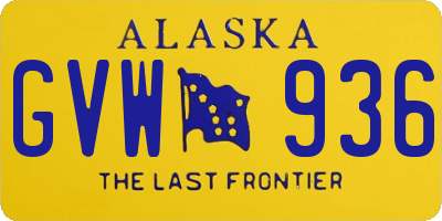 AK license plate GVW936