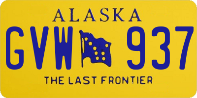 AK license plate GVW937