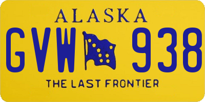 AK license plate GVW938