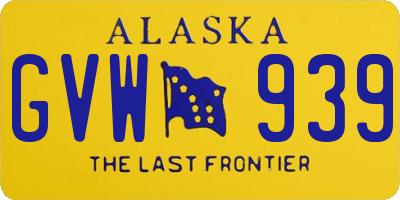 AK license plate GVW939