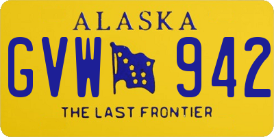 AK license plate GVW942