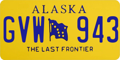 AK license plate GVW943