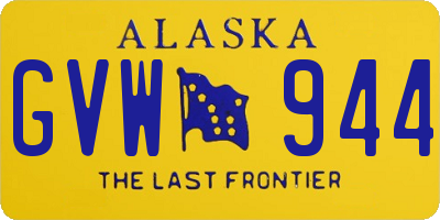 AK license plate GVW944