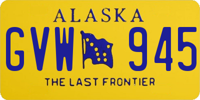 AK license plate GVW945