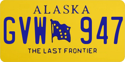 AK license plate GVW947