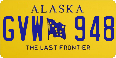 AK license plate GVW948