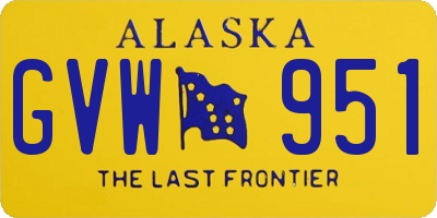 AK license plate GVW951