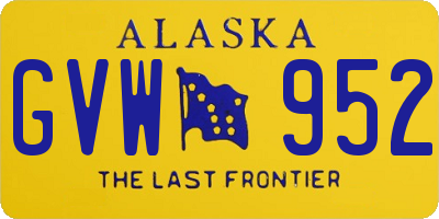 AK license plate GVW952