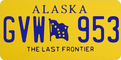 AK license plate GVW953