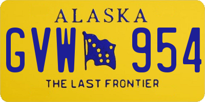 AK license plate GVW954