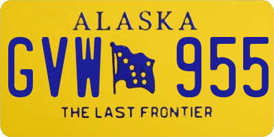 AK license plate GVW955